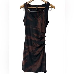 Athleta Ruffled Side Midi Dress With Custom Reverse Tie Dye